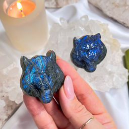 Фигурка резная Лиса "Кицунэ" из Лабрадора