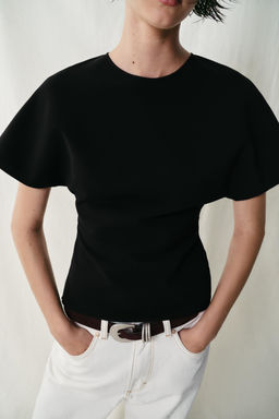 TOP CUT OUT MANGA CORTA / Negro - Zara фото 4