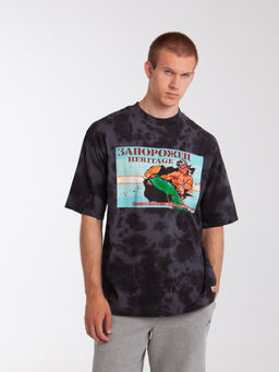 Футболка ЗАПОРОЖЕЦ Karate Game Loose Fit Tiy Die BLACK  фото 2
