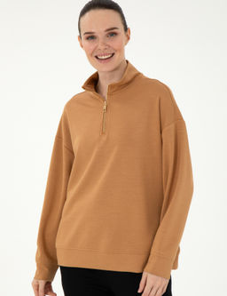 Camel Regular Fit Modal Kuma_ Sweatshirt