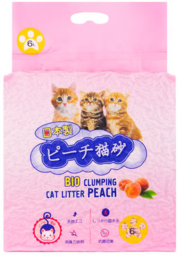 Комкующийся наполнитель Тофу Персик 6л