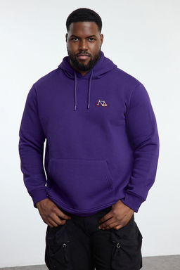 TRENDYOL MAN Buyuk Beden Antrasit Regular/Normal Kesim Kapusonlu Ici Polarl? Sweatshirt TMNAW25AO00007 - Trendyolmilla фото 2