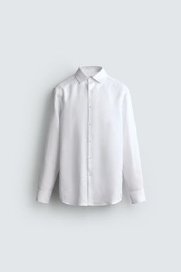 CAMISA REGULAR FIT LINO - LYOCELL / Blanco - Zara фото 7