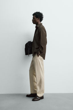 CAMISA REGULAR FIT POPEL?N / Marr?n oscuro - Zara фото 4
