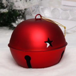 Новогодний шар "Бубенчик" 12 см, Красный