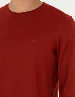 Kiremit Slim Fit Bisiklet Yaka Y_n Kar___ml_ Basic Triko Kazak - Pierre cardin фото 7