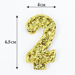 Цена за 2 шт. Свеча в торт «Цифра 2», золотая, 5.5 см