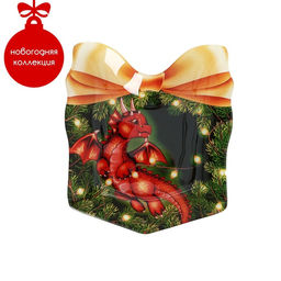 Блюдо стеклянное сервировочное Доляна Подарок. Дракоша, 15,517,3 см