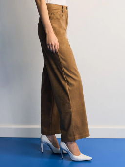 Прямые брюки из искусственной замши / Zarina фото 3