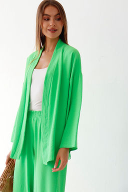 9359 Костюм из кимоно и брюк-палаццо салатовый - Martichelli фото 6
