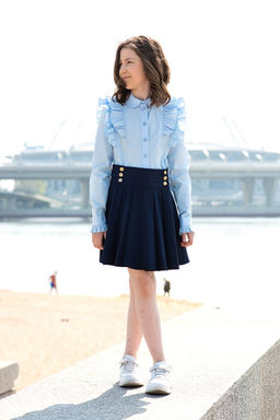 Жёлтая школьная блуза Mooriposh, модель 06114  фото 23