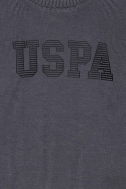 U. S. Polo Assn Серый меланжевый трикотажный свитер с круглым вырезом для мальчика - U.s. polo assn фото 4