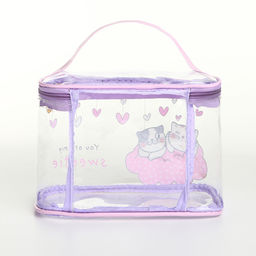 Косметичка на молнии для бассейна, с ручкой, с принтом Sweetie, сиреневая - Simaland фото 2