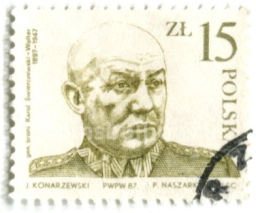 Марка Кароль Сверчевский 1987 год Польша