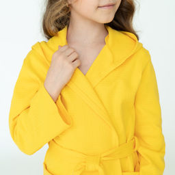 Халат детский вафельный желтый 914 (146, 76)