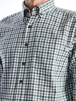 Regular Fit Uzun Kollu Ekose Gabardin Erkek G?mlek