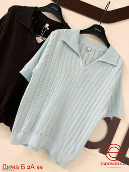 Футболка женская поло однотонная