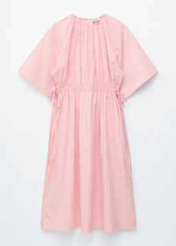 Vestido midi con cordones de ajuste