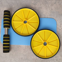 Ролик для пресса Woohooo Core Trainer / + коврик для коленей / желтый / уп40 - ГалеонТрейд фото 2