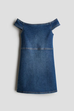 Vestido vaquero off-the-shoulder