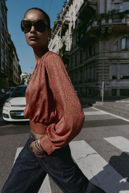 JACQUARD BALLOON TOP - Zara фото 4