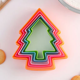 Формы для печенья новогодние Доляна Ёлочка, набор 5 шт., пластик, разноцветные