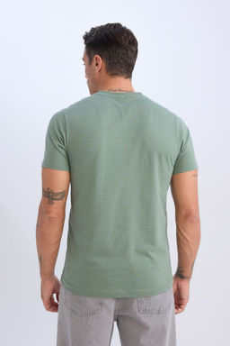 %100 Pamuk NEW REGULAR FIT Esnek Kuma_ Basic Ti__rt - Defacto фото 5