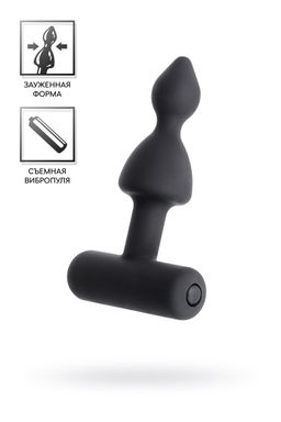 Анальная вибровтулка Erotist Arrow, черный, силикон, 8,5 см