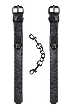 Наручники TOYFA Theatre, PU кожа, черный, 26,5 см