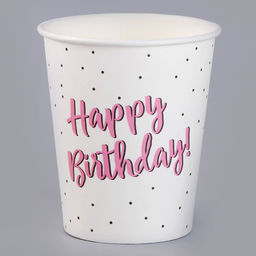 Цена за 10 шт. Стакан бумажный Happy Birthday, 250 мл - Страна карнавалия фото 2