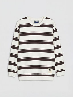 Bisiklet Yaka ?izgili Erkek ?ocuk Sweatshirt