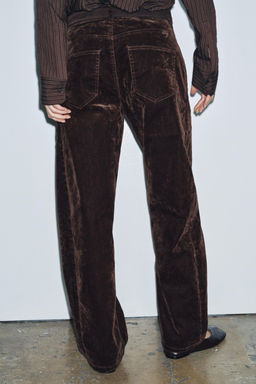 ZW COLLECTION HIGH-WAIST FLOCKED BALLOON JEANS - Zara фото 5