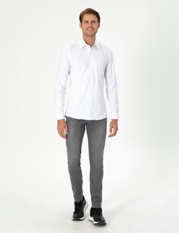 Рубашка Slim Fit белая с длинным рукавом