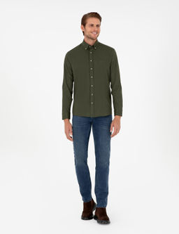 Haki Regular Fit Uzun Kollu G_mlek - Pierre cardin фото 4