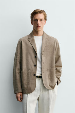 BLAZER REGULAR FIT PIEL ANTE / Arena - Zara фото 2