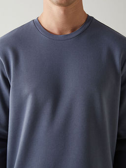 Bisiklet Yaka Uzun Kollu Erkek Sweatshirt