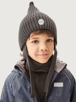 Комплект шапка и манишка 12м21126 кофе