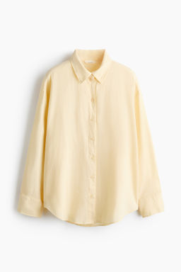 Camisa oversize en mezcla de lino - H&m фото 3