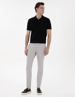 Siyah Regular Fit %100 Pamuk Polo Yaka Basic Ti__rt
