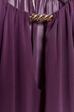 SEMI-SHEER BLOUSE WITH TRIM - Zara фото 8