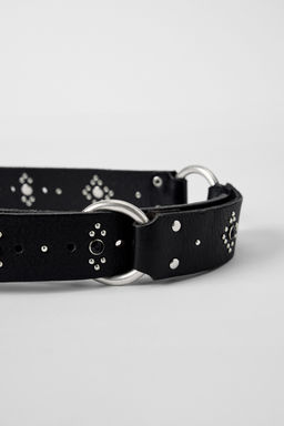 LEATHER BELT WITH EYELETS AND STUDS KATE MOSS X ZARA  фото 5