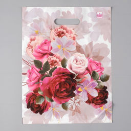 Цена за 50 шт. Пакет «Пионы на бежевом», полиэтиленовый с вырубной ручкой, 55 мкм, 31×40 см