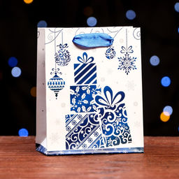 Цена за 12 шт. Пакет ламинированный Подарки 11,5 х 14,5 х 6 см