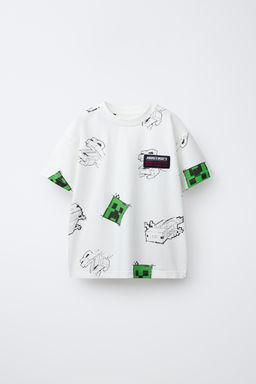 CAMISETA ESTAMPADO MINECRAFT  MOJANG AB.  / Blanco