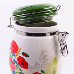 60277 Банка для сыпучих 700мл Цветущие Маки доломит/металл LR (х36) - Mayer&boch фото 2