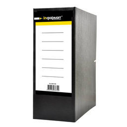 Короб архивный INFORMAT 120 мм А4 черный бумвинил, 2 завязки, вместимость до 120 листов ра...