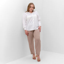 Брюки женские MIST plus-size, размер 56, серо-бежевые
