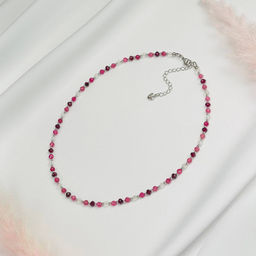 Колье для "Козерога" из Турмалина,Горного Хрусталя и Граната 38 см +