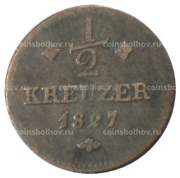 Монета 1/2 крейцера 1827 года Германские гсоударства Гессен-Кассель