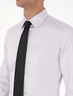 Gri %100 Pamuk Slim Fit Uzun Kollu Basic G_mlek